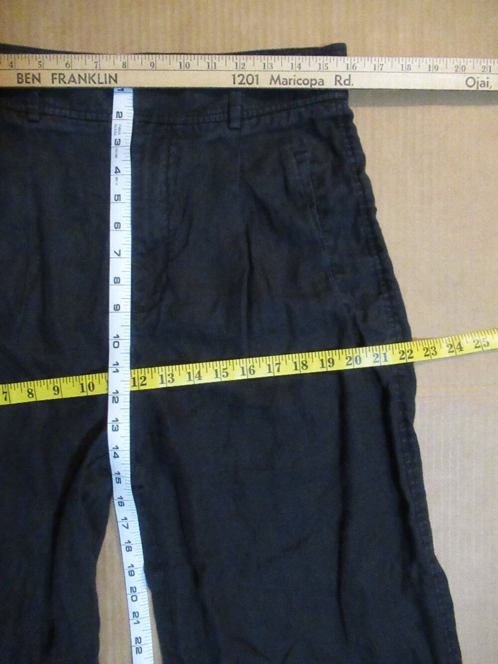 Everlane Way-High Drape 100% Linen Wide Leg Pants Black | 10 - Picture 5 of 14